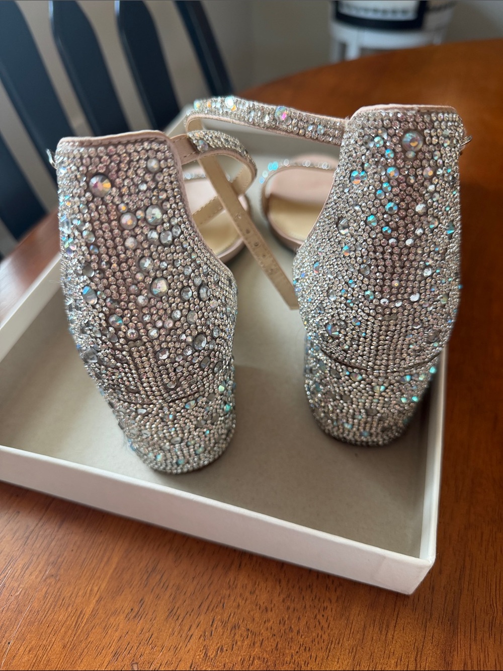 Betsey Johnson Mari Silver Heel Crystals Sandal Women's 9 - Picture 2 of 7